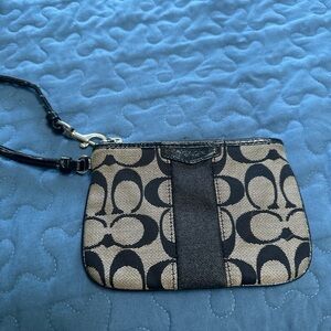 Coach Black and Grey Wristlet